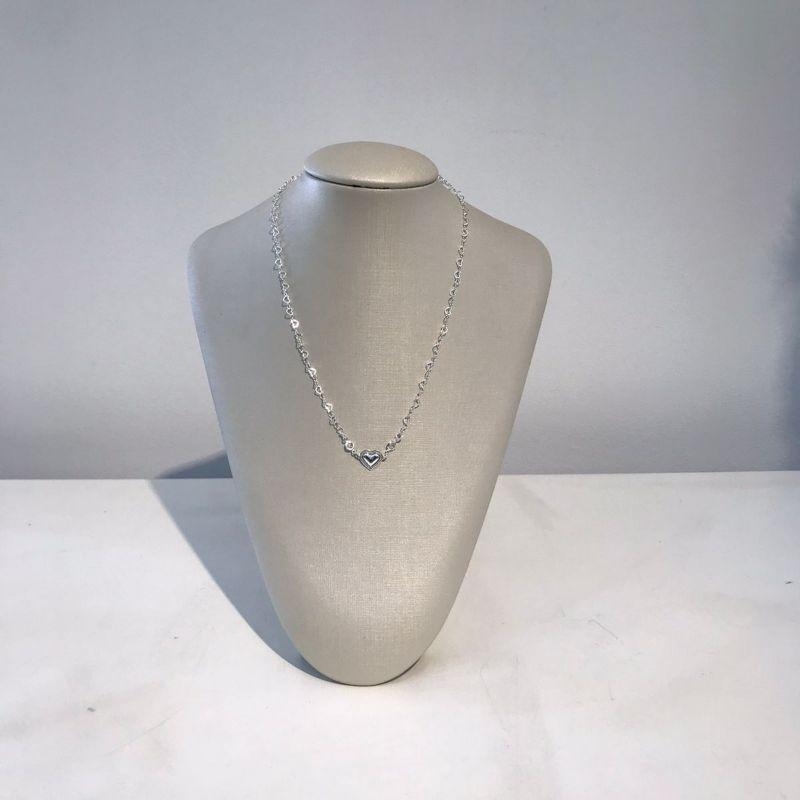 CHOKER TIFFANY CORAÇÃO BANHADO A PRATA