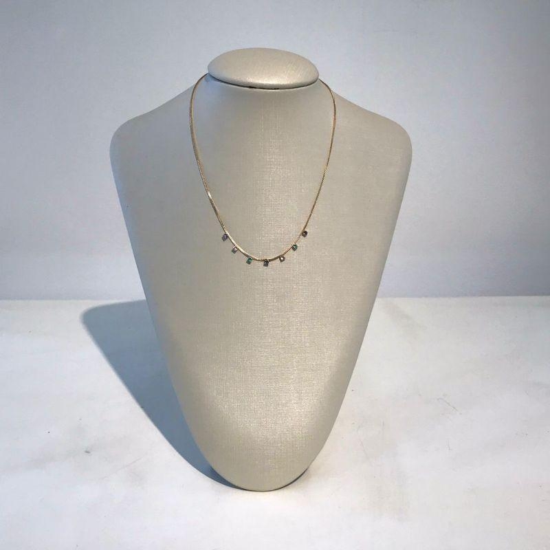 CHOKER ZIRCÔNIAS COLORIDAS CANDY BANHADO A OURO