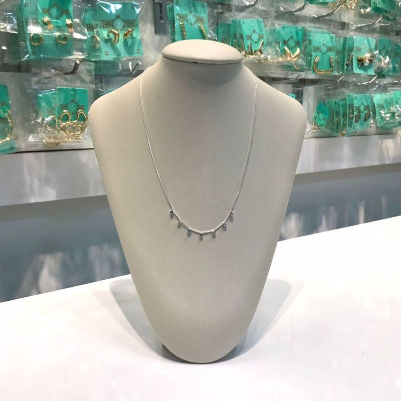 CHOKER ZIRCÔNIAS COLORIDAS CANDY BANHADO A PRATA