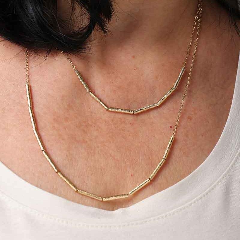 COLAR CANUTILHO FOSCO BANHADO A OURO