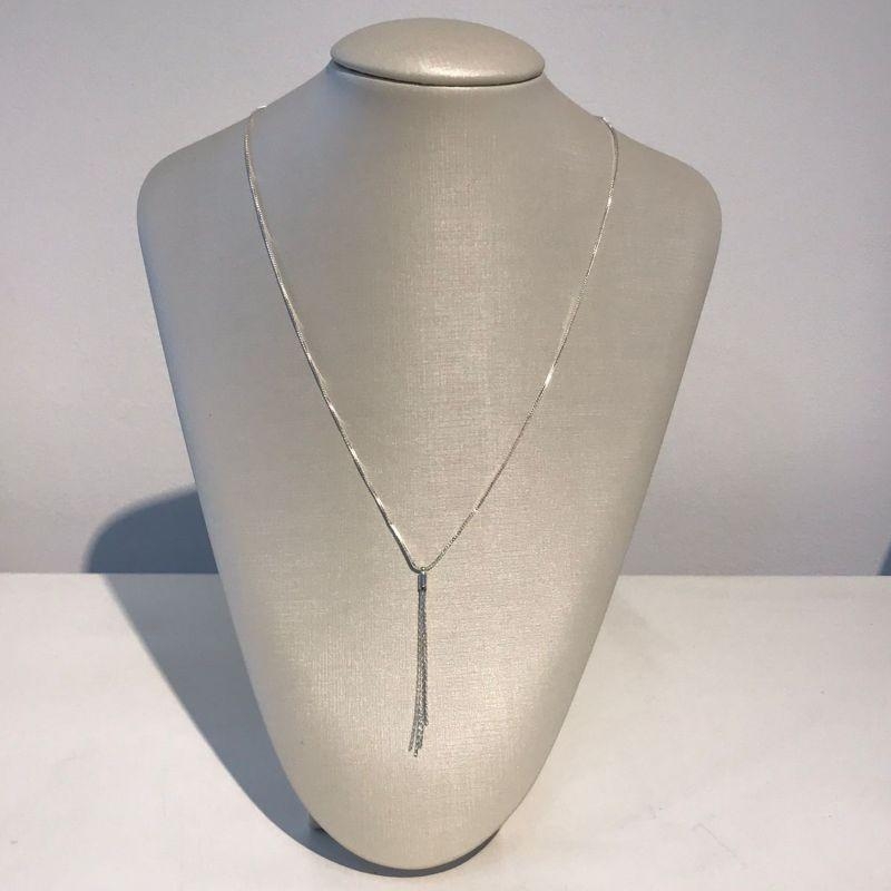 COLAR FRANJA 50CM BANHADO A PRATA