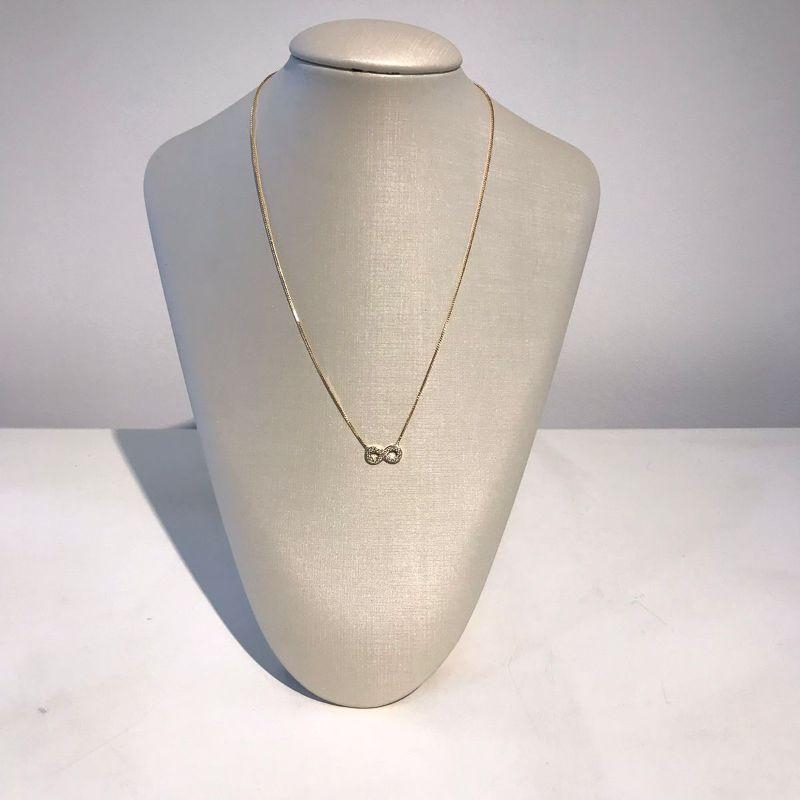 COLAR INFINITO EM ZIRCÔNIA BANHADO A OURO