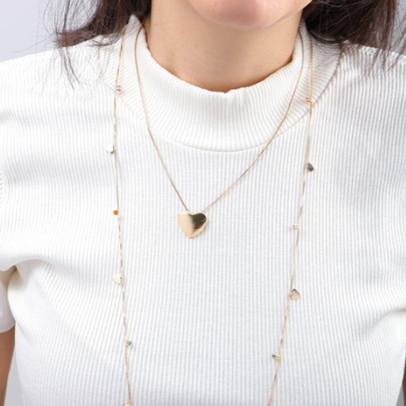 COLAR MEDALHA DE CORAÇÃO BANHADO A OURO