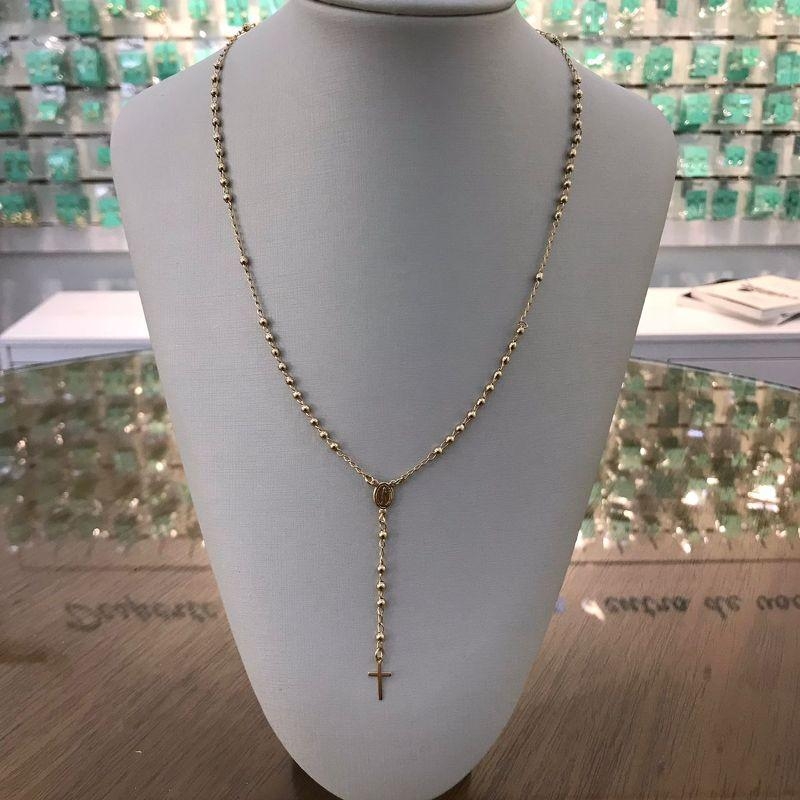 COLAR TERÇO BANHADO A OURO