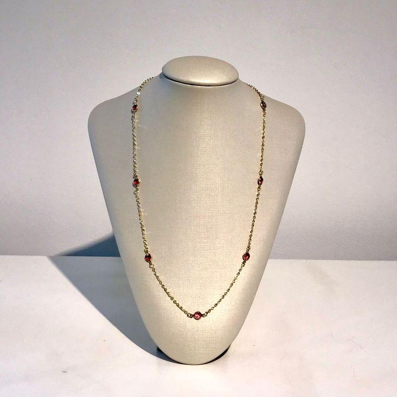 COLAR TIFFANY PINK 50CM BANHADO A OURO