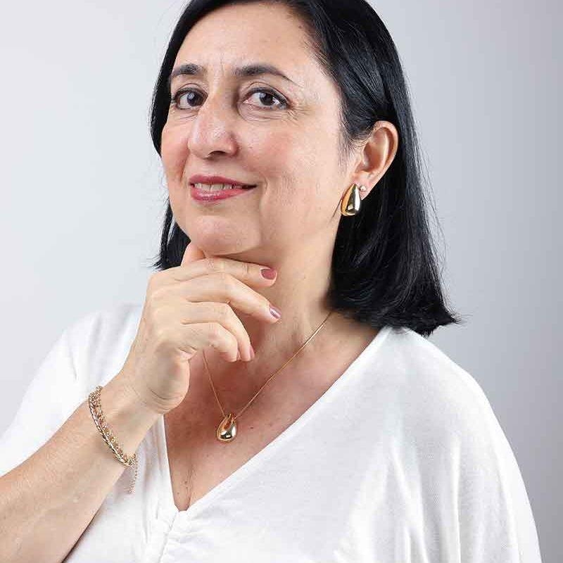 CONJUNTO GOTA BANHADO A PRATA