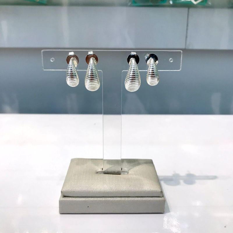 DUPLA EARCUFF PUFFER TEXTURIZADO BANHADO A PRATA