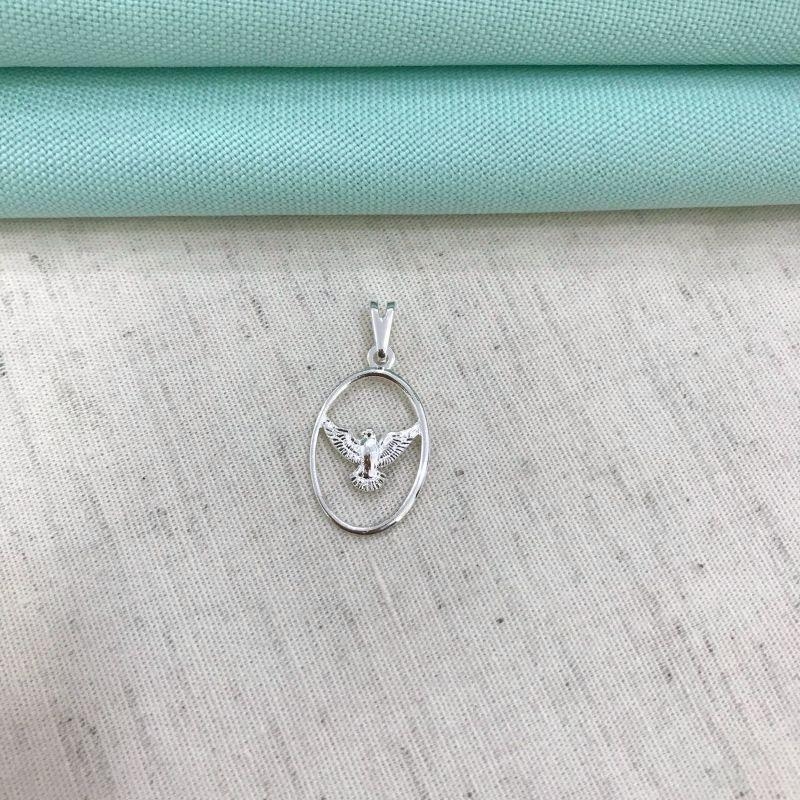 PINGENTE ESPÍRITO SANTO BANHADO A PRATA