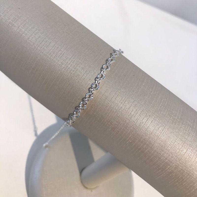 PULSEIRA DE ELOS DIAMANTADOS BANHADO A PRATA