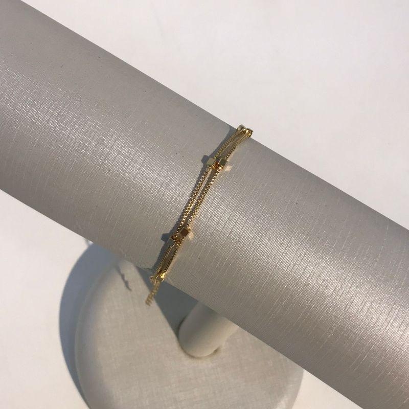 PULSEIRA DUPLA SQUARE BANHADO A OURO