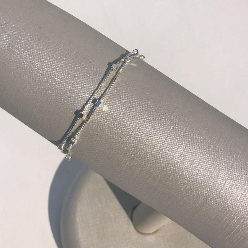 PULSEIRA DUPLA SQUARE BANHADO A PRATA