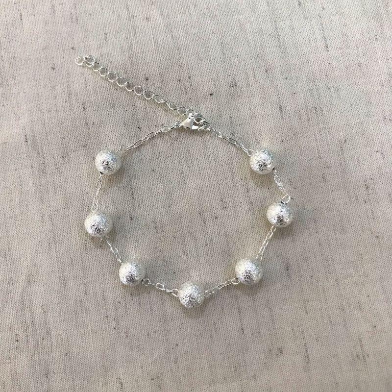 PULSEIRA ESFERA FOSCA BANHADO A PRATA