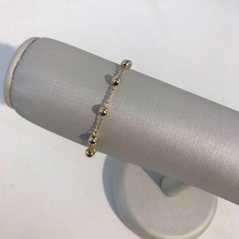 PULSEIRA ESFERAS BANHADO A OURO
