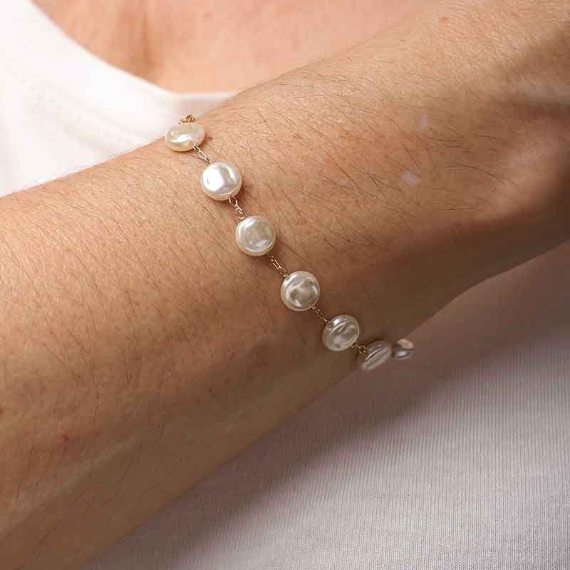 PULSEIRA PÉROLA DE ÁGUA DOCE BANHADO A OURO