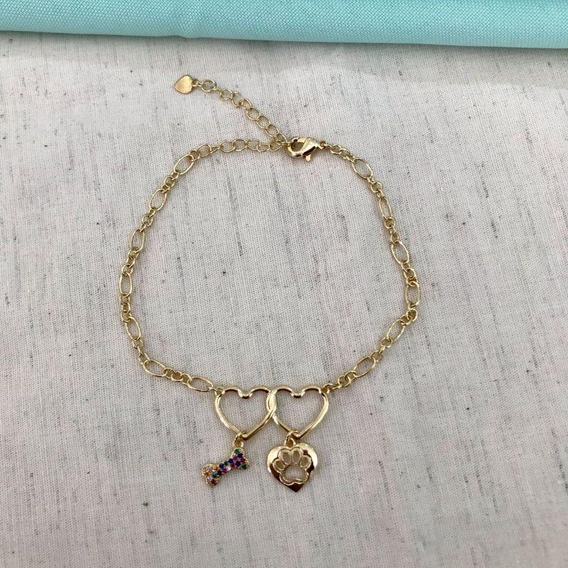 PULSEIRA PET FRIENDLY FÍGARO BANHADO A OURO
