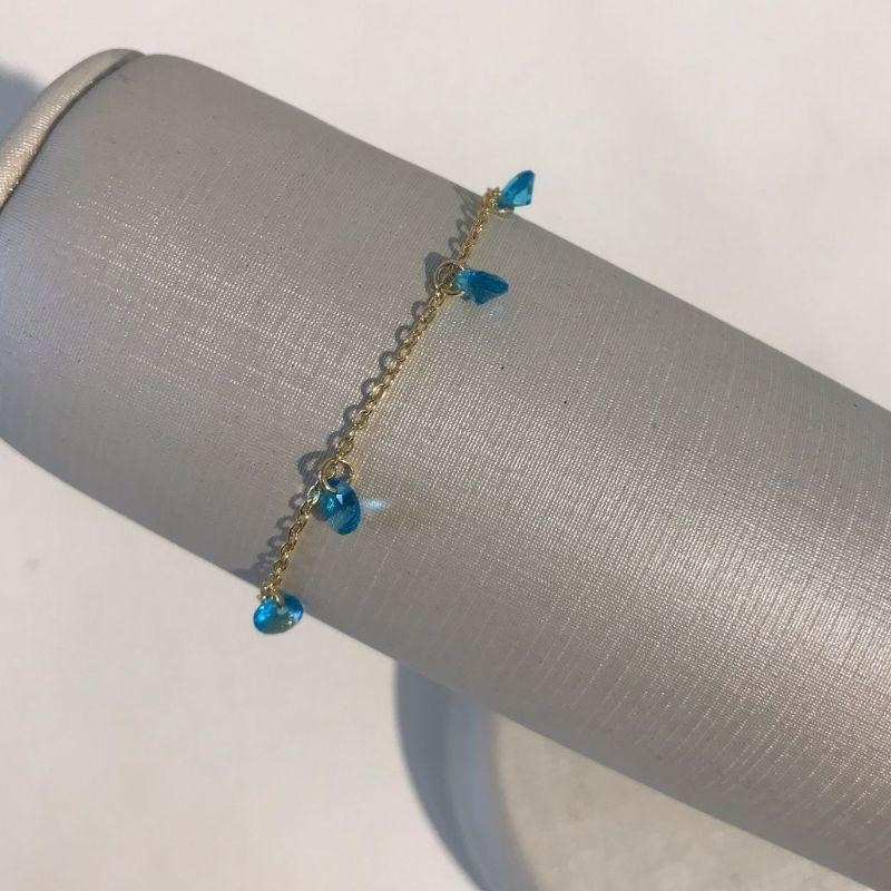 PULSEIRA TIFFANY AZUL BANHADO A OURO