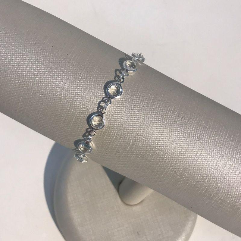 PULSEIRA TIFFANY CRISTAL BANHADO A PRATA