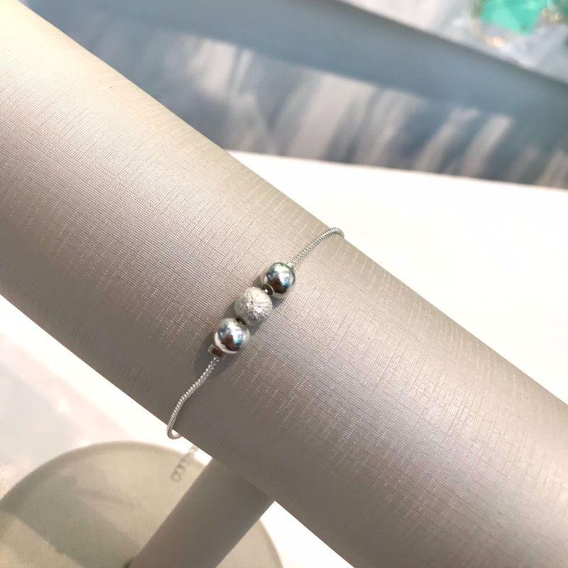 PULSEIRA TRIO DE ESFERA BANHADO A PRATA