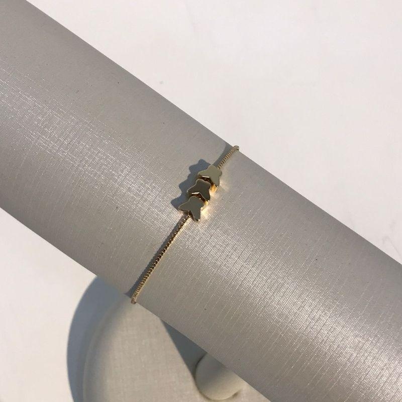 PULSEIRA TRIO DE ESTRELAS BANHADO A OURO