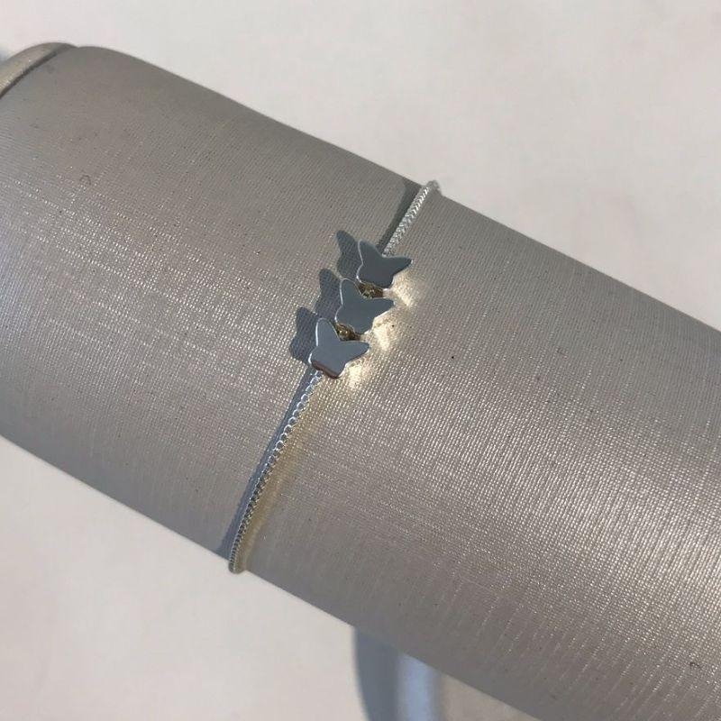 PULSEIRA TRIO DE ESTRELAS BANHADO A PRATA