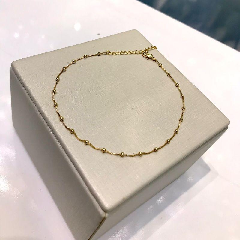 TORNOZELEIRA MINI ESFERA BANHADO A OURO