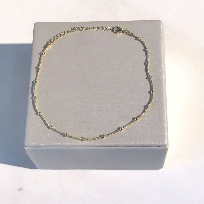 TORNOZELEIRA MINI ESFERA VENEZIANA BANHADO A OURO