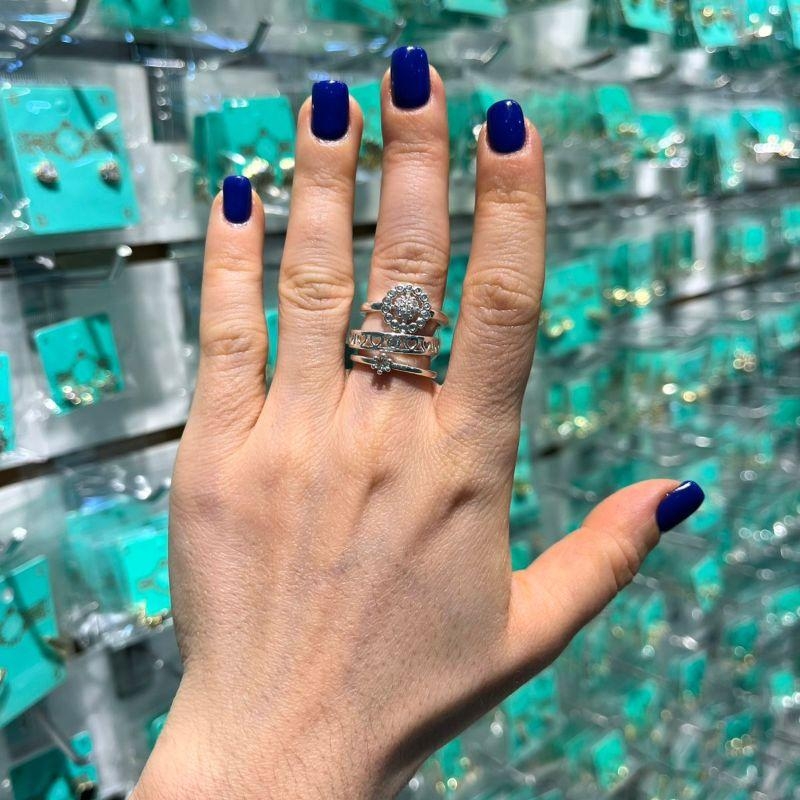 TRIO DE ANEL ZIRCÔNIA GLAMOUR BANHADO A PRATA