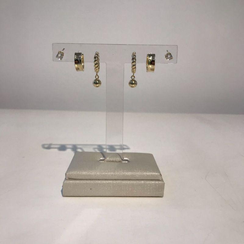 TRIO DE ARGOLA ILUMINARE EM ZIRCÔNIA BANHADO A OURO