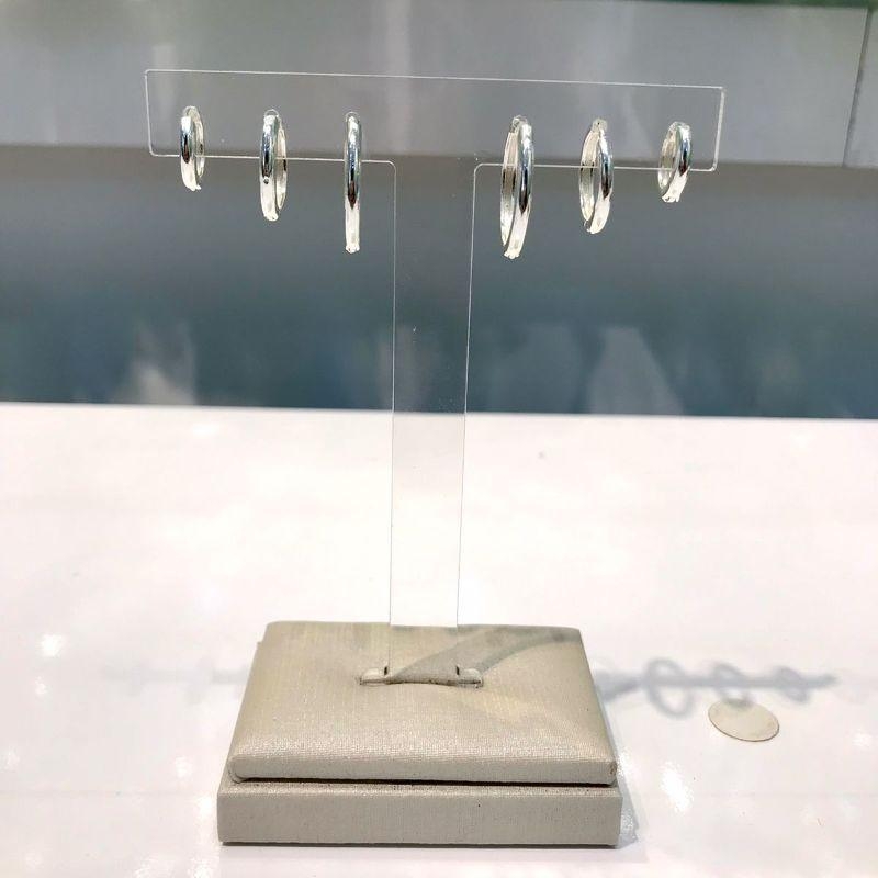 TRIO DE ARGOLA LISA BANHADO A PRATA