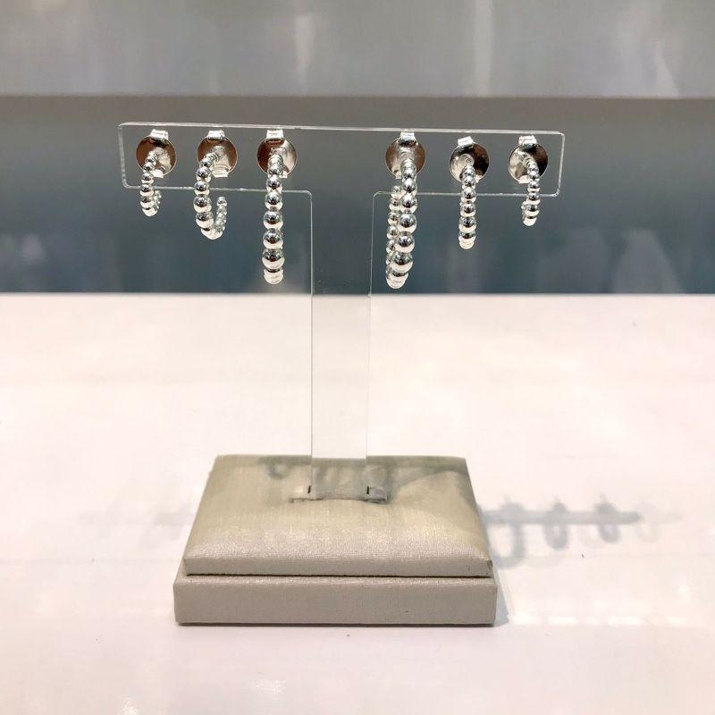 TRIO DE ARGOLA MINI ESFERA BANHADO A PRATA