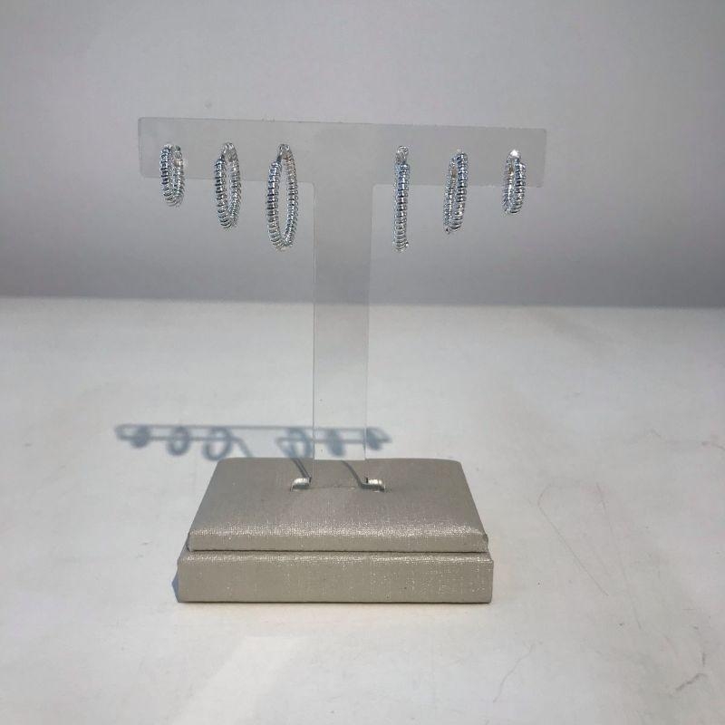 TRIO DE ARGOLA TORCIDO BANHADO A PRATA