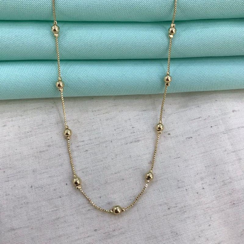 CHOKER MINI ESFERAS BANHADO A OURO