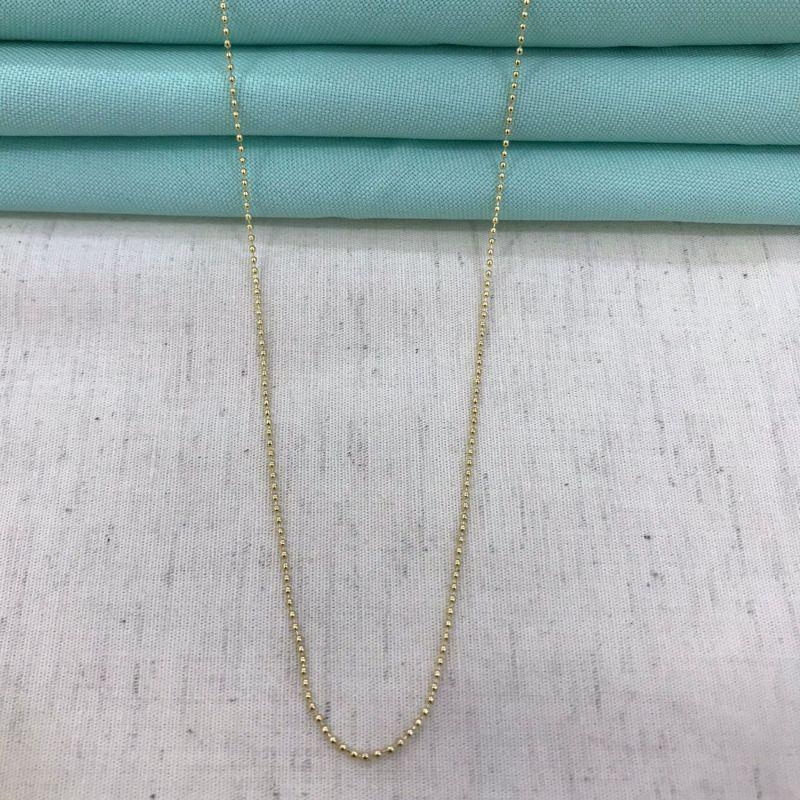 COLAR ESFERINHAS 50CM BANHADO A OURO