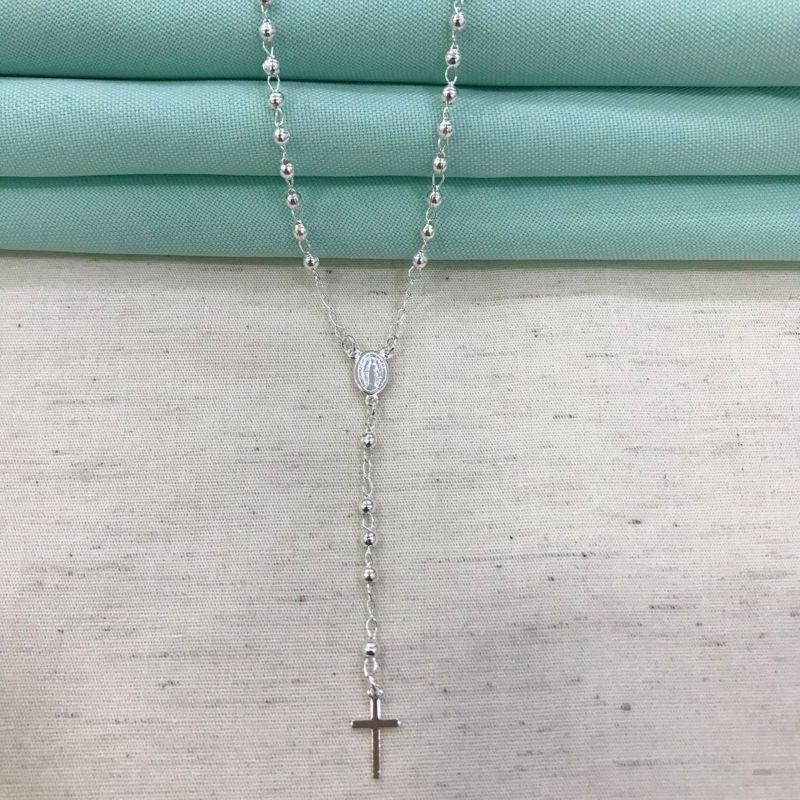 COLAR TERÇO BANHADO A PRATA