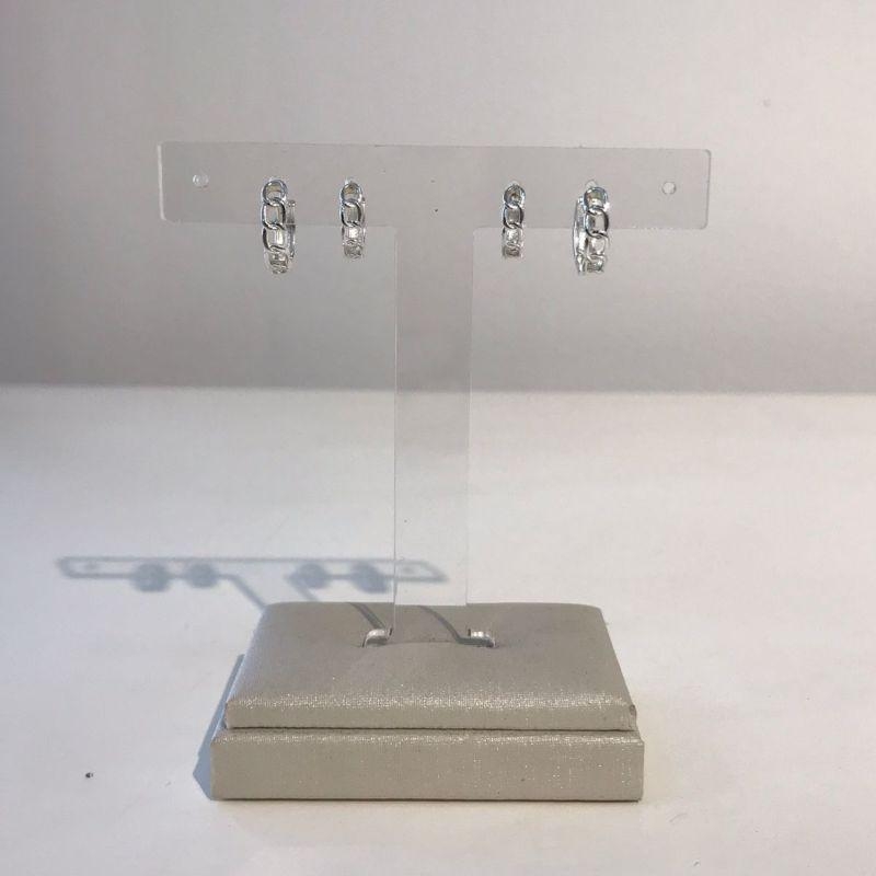 DUPLA DE ARGOLA CORRENTES BANHADO A PRATA