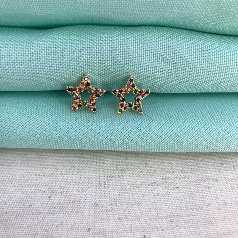 ESTRELA EM ZIRCÔNIA BANHADO A OURO