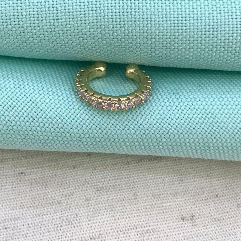 FAKE PIERCING ZIRCÔNIA BANHADO A OURO