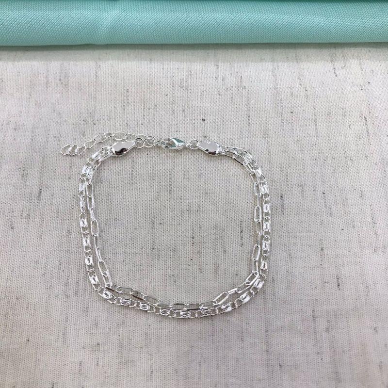 PULSEIRA DUPLA CARTIER E GRUMET BANHADO A PRATA