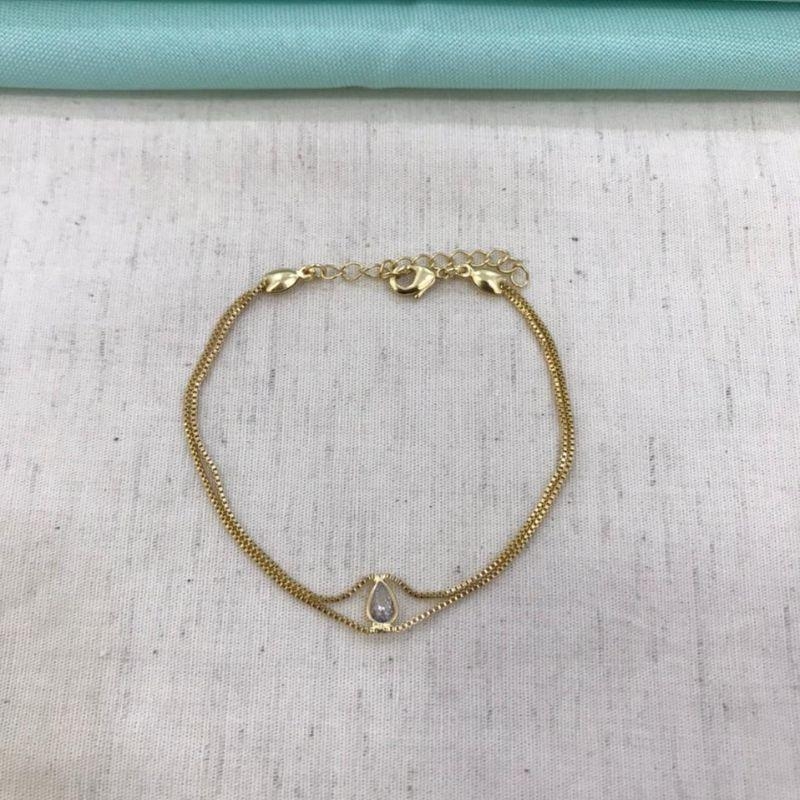 PULSEIRA DUPLA GOTA BANHADO A OURO