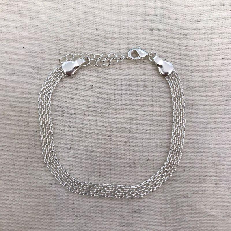 PULSEIRA MALHA GLAMOUR BANHADO A PRATA