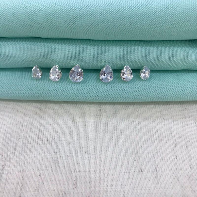 TRIO GOTA BANHADO A PRATA