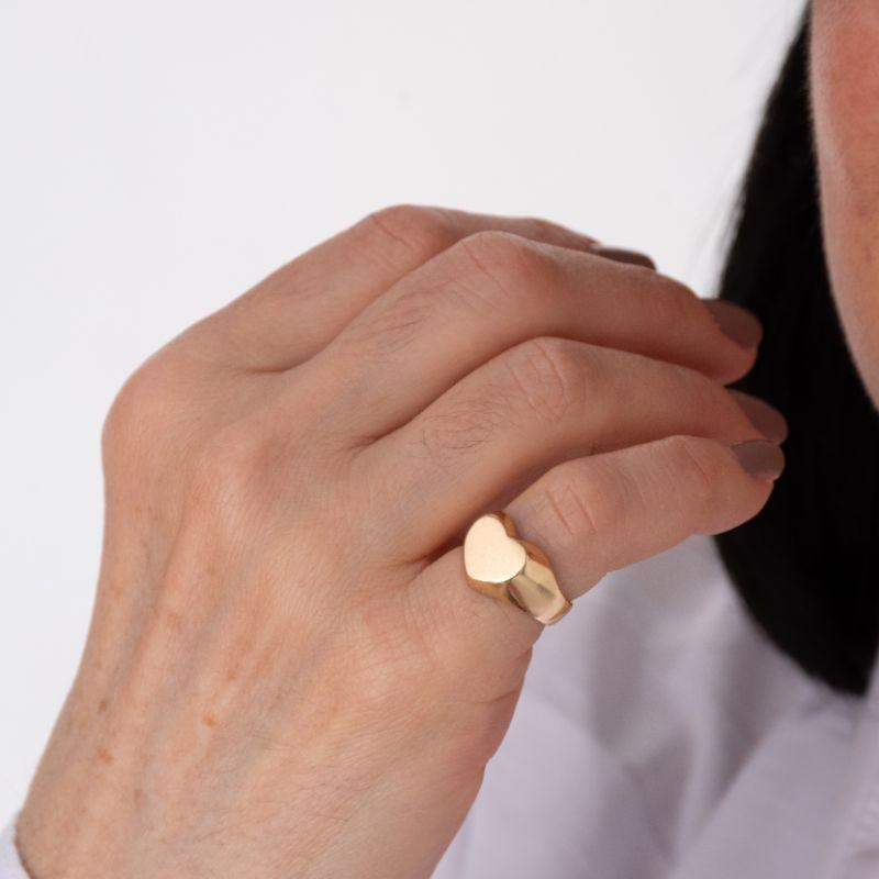 ANEL DEDINHO CORAÇÃO REGULÁVEL BANHADO A OURO