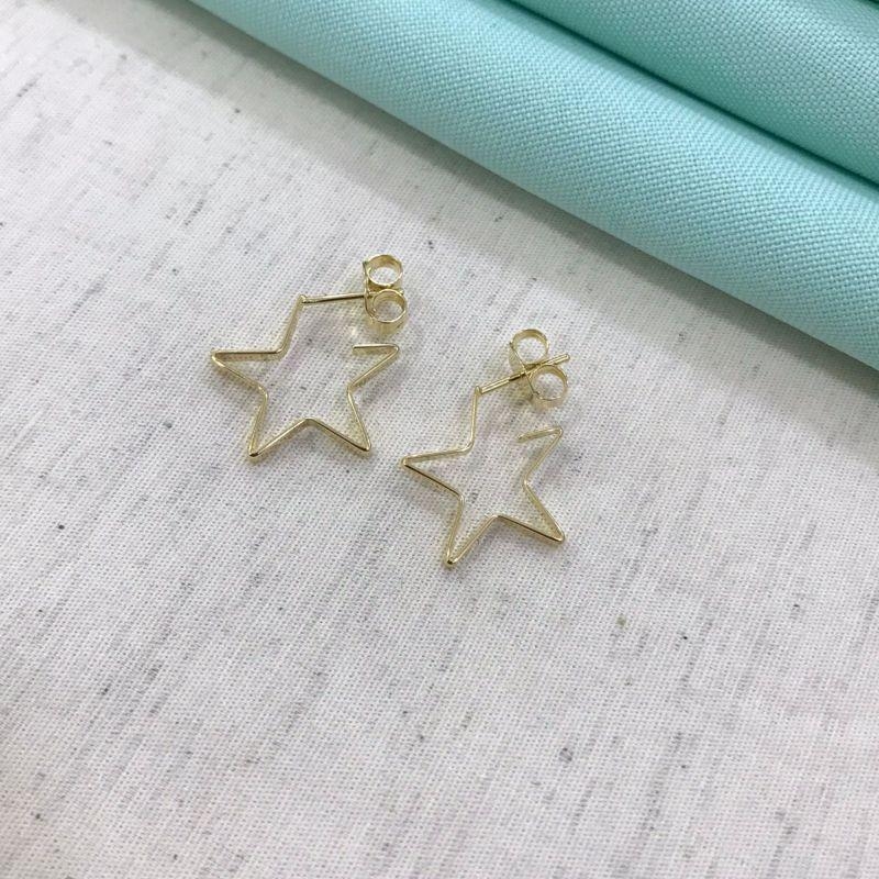 ARGOLA ESTRELA BANHADO A OURO