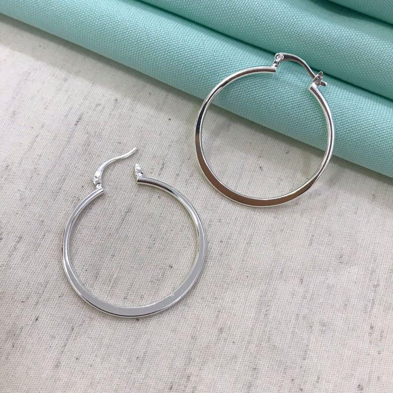 ARGOLA FECHO ITALIANO BANHADO A PRATA