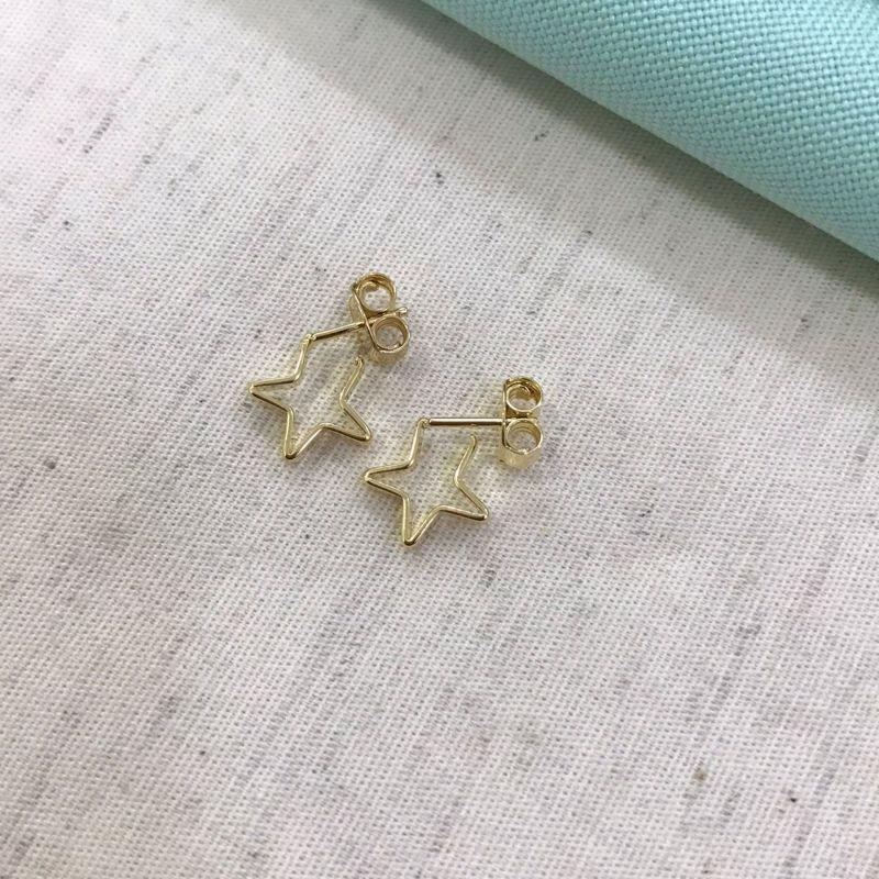 ARGOLINHA ESTRELA INFANTIL BANHADO A OURO