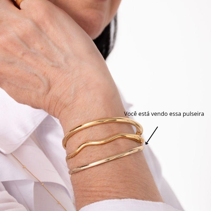 BRACELETE FECHO CADEADO BANHADO A OURO