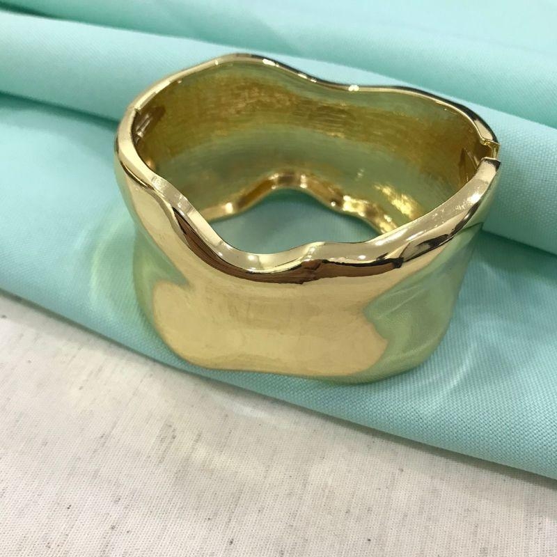 BRACELETE ORGÂNICO MAXI BANHADO A OURO