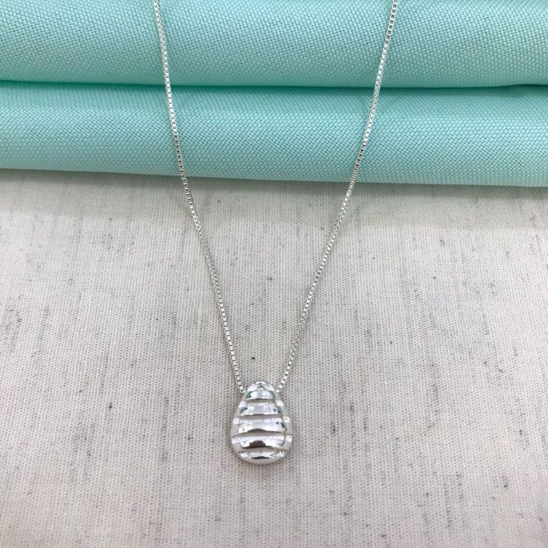 COLAR FAVO DE MEL BANHADO A PRATA