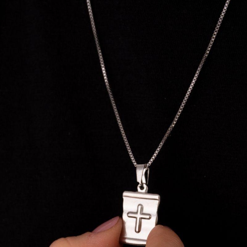 CORRENTE VENEZIANA MACULINO AÇO INOXIDÁVEL PRATA