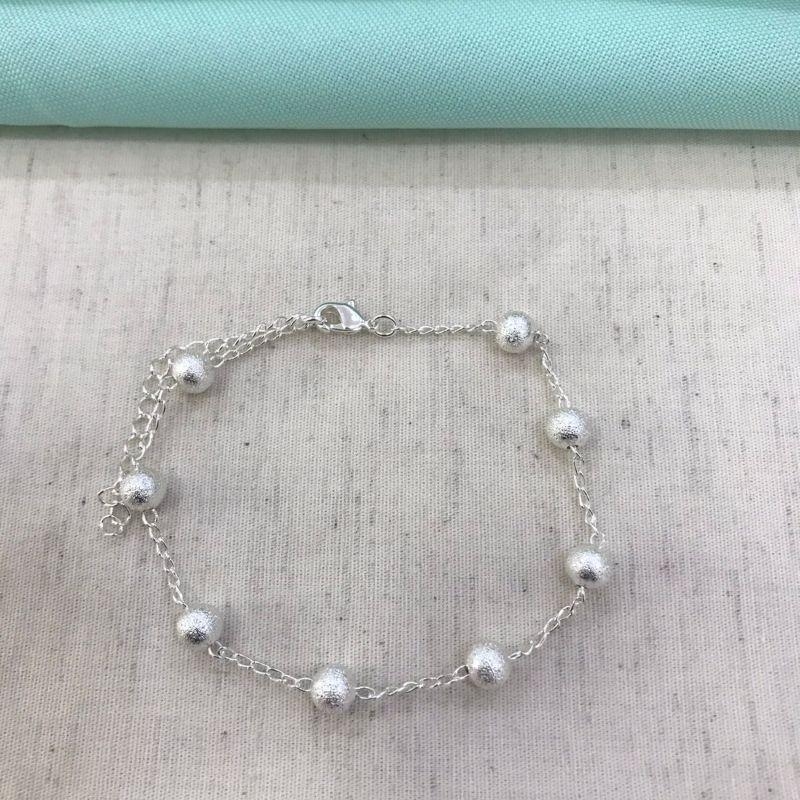 PULSEIRA ESFERA FOSCA BANHADO A PRATA